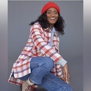 Anthropologie Red and Blue Plaid Jacket